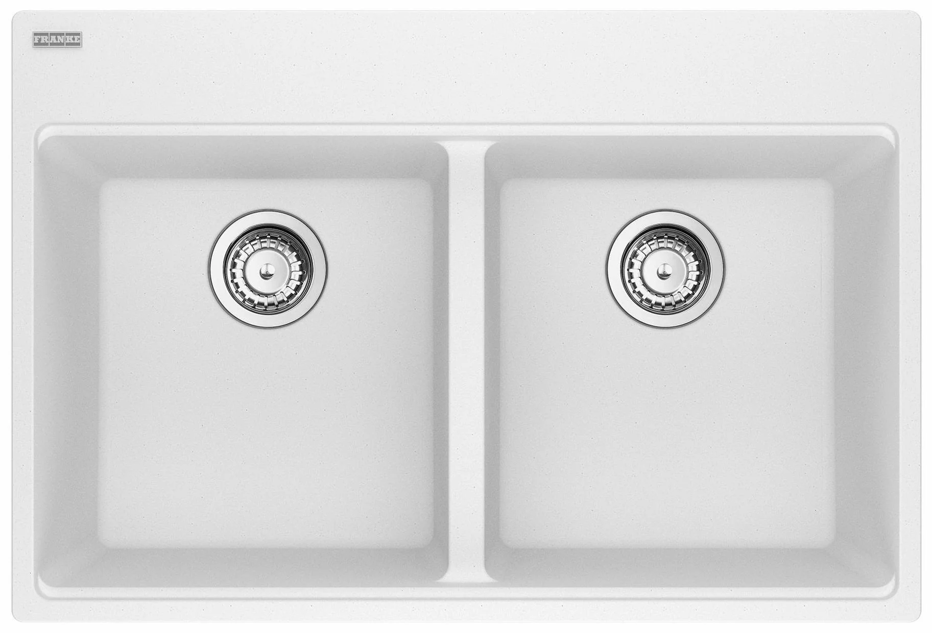 Maris 33-1/16" Fragranite 2 Bowl Drop-In Kitchen Sink - Polar White MAG6201515-PWT-S Franke