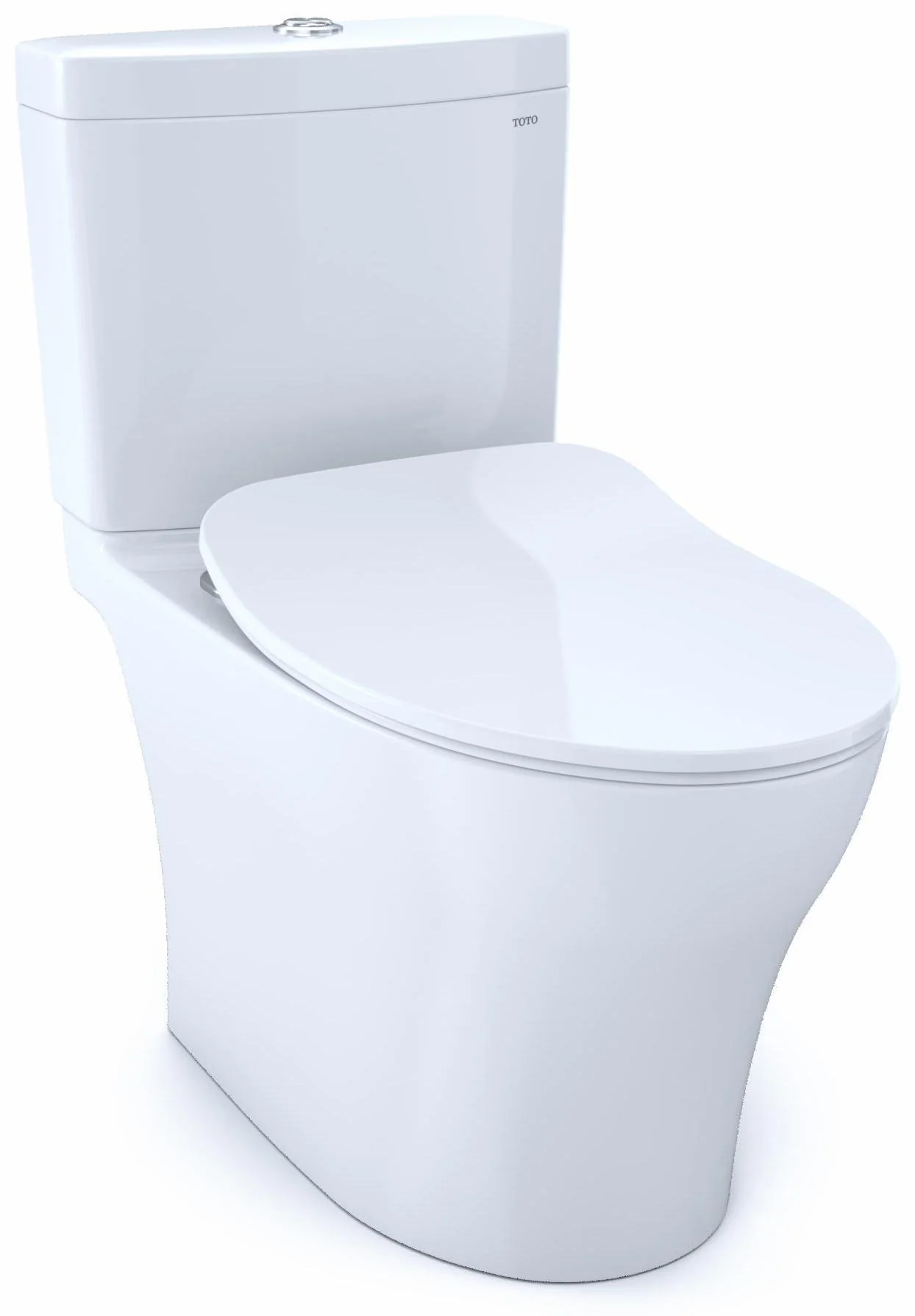 Aquia IV Comfort Height Elongated Dual Flush 1.28 and 0.9 GPF 2-Piece Toilet with SoftClose Seat - Cotton White MS446234CEMFGN#01 Toto