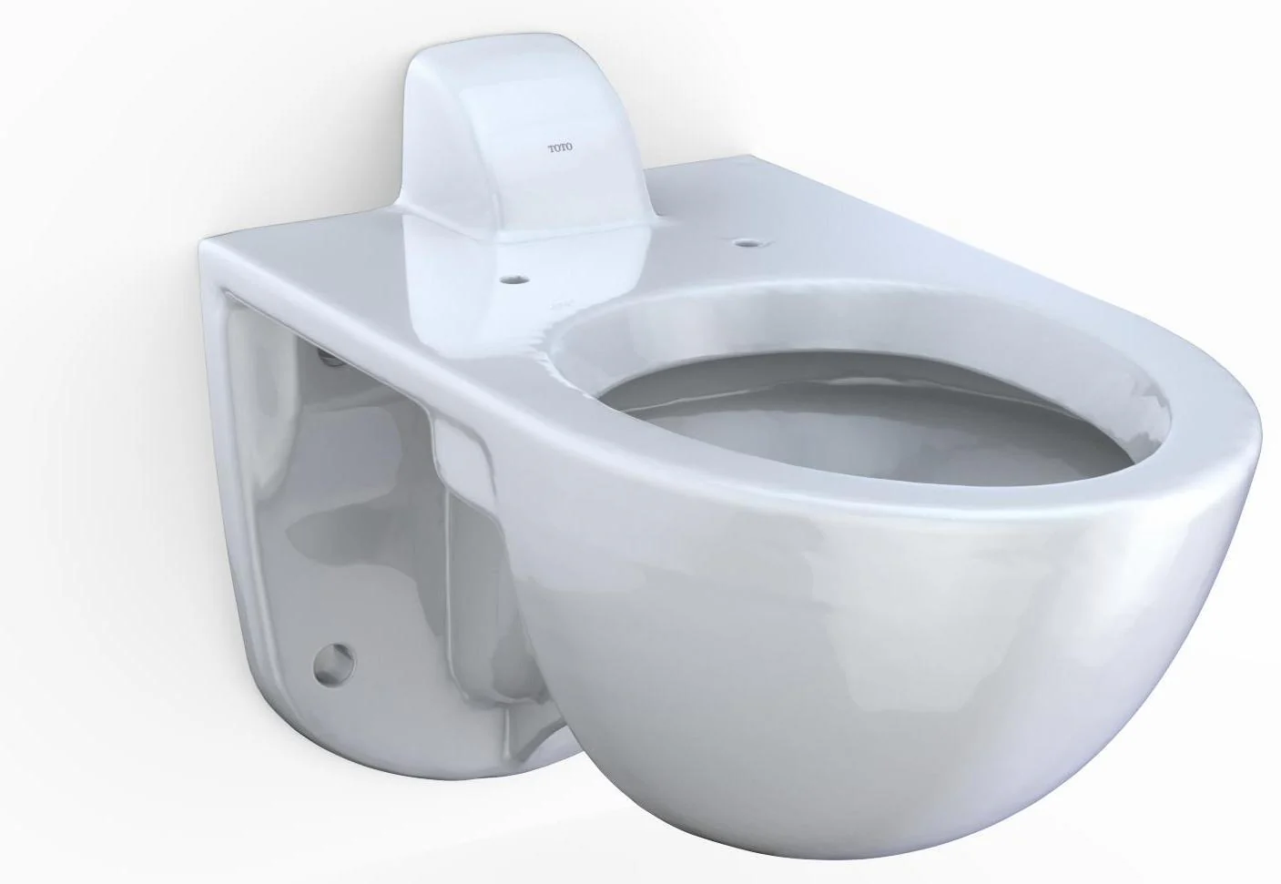 Tornado Flush Commercial Flushometer Elongated Wall Mount Toilet with Cefiontect - Cotton White CT728CUVG#01 Toto