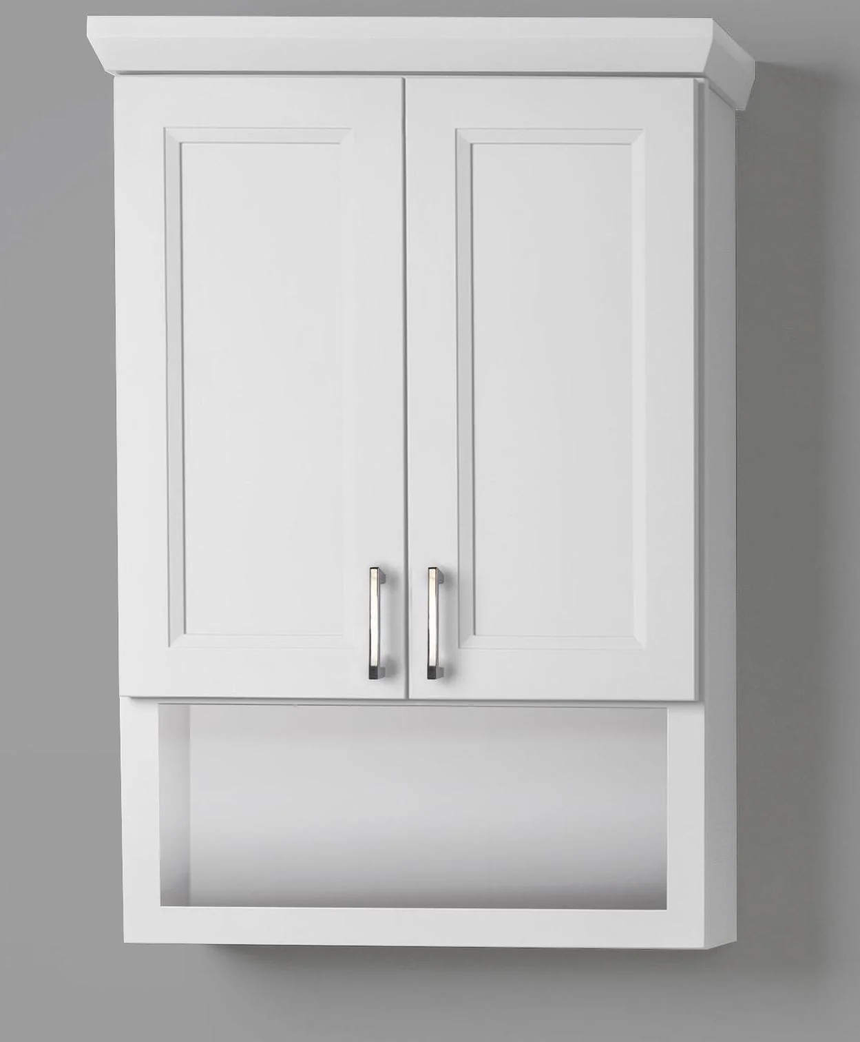 2-Door Bathroom Storage Cabinet Painted Classic Bellrose - White OTJ-BROSEW Stonewood Cabinetry