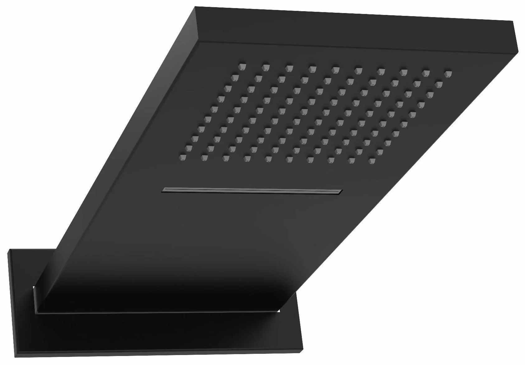Rain & Cascade Rectangle Showerhead - Black 404BK RIOBEL