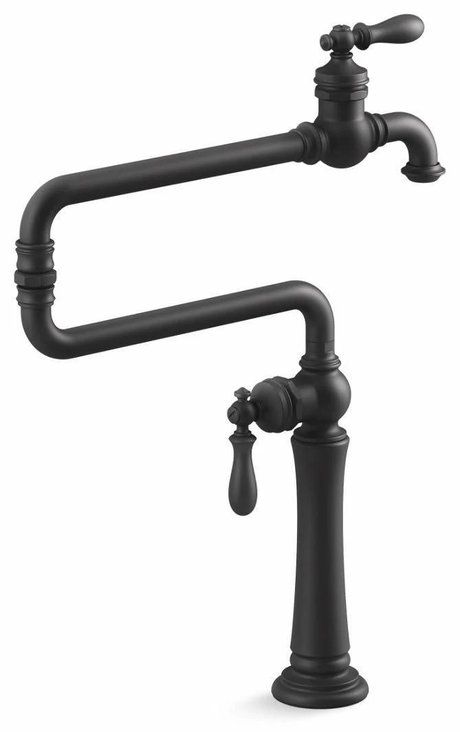 Artifacts Deck Mount Pot Filler - Matte Black 99271-BL Kohler