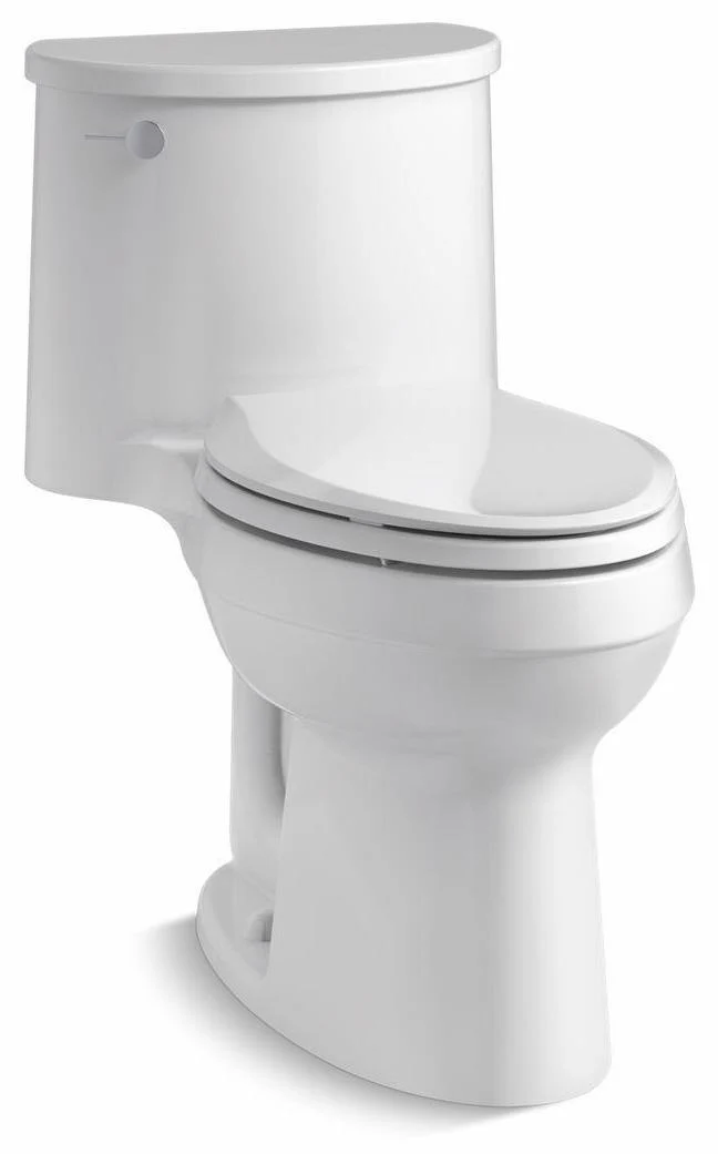 Adair Comfort Height 1-Piece Elongated 1.28 GPF Toilet with Quiet-Close Seat - White 3946-0 Kohler