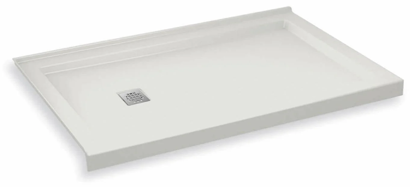 B3Square 60" x 32" LH Drain Left Corner Shower Base - White 420005-502-001-100 Maax
