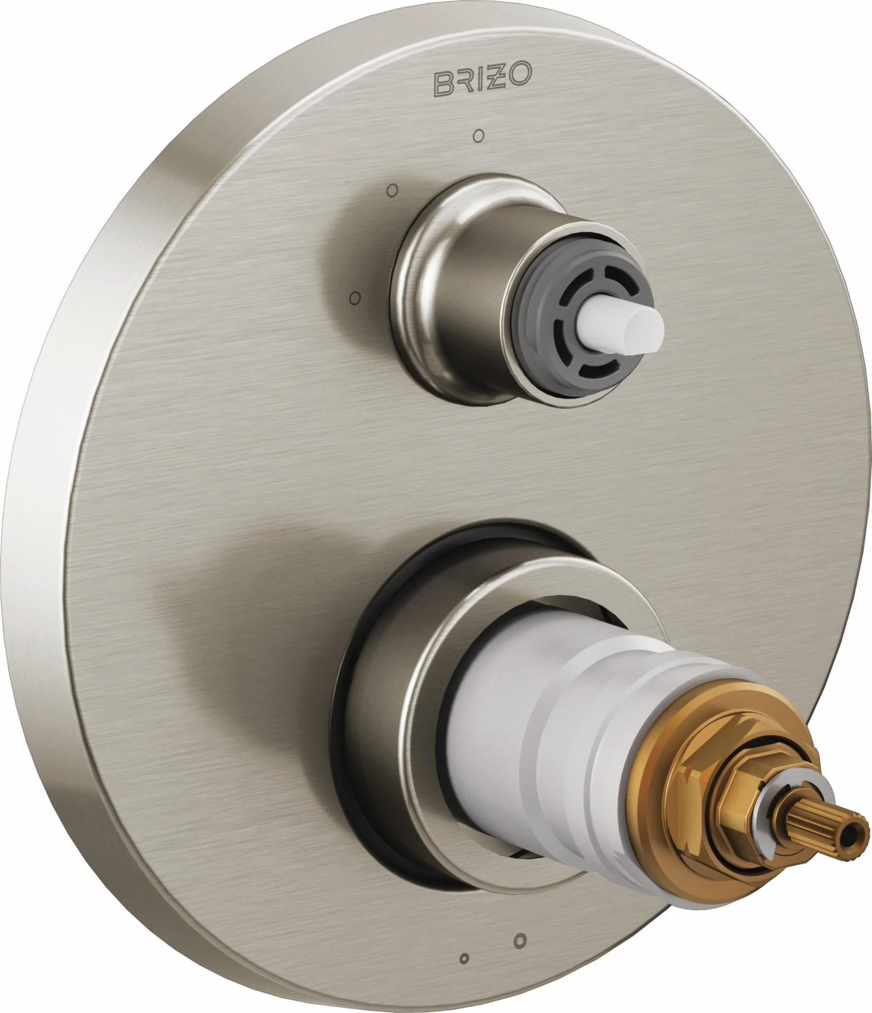 Litze TempAssure Thermostatic Valve with 3-Function Diverter Trim (Less Handles) - Luxe Nickel T75535-NKLHP Brizo