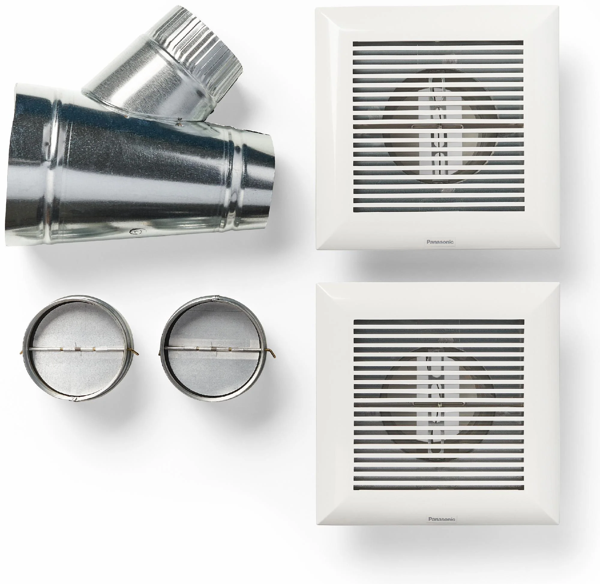 WhisperLine Installation Kit - Double Inlet - 6" to 4" Y - White PCNLF64D Panasonic