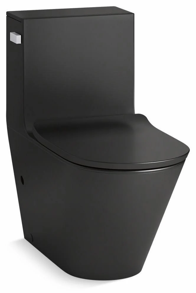 Brazn Standard 1-Piece Dual Flush Compact Elongated Toilet - Honed Black 22378-HB1 Kohler