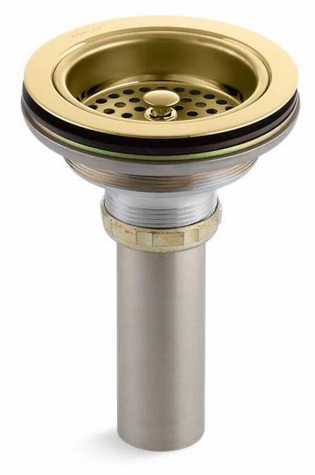Duostrainer Sink Drain and Strainer with Tailpiece - Vibrant Polished Brass 8801-PB Kohler