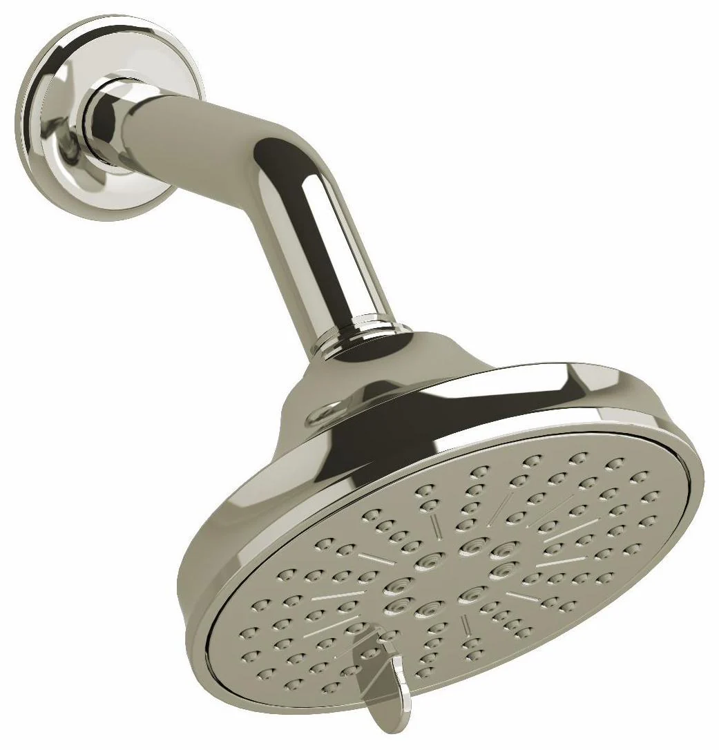 Momenti 5" 2-Function Round Showerhead with Arm - Polished Nickel 356PN RIOBEL