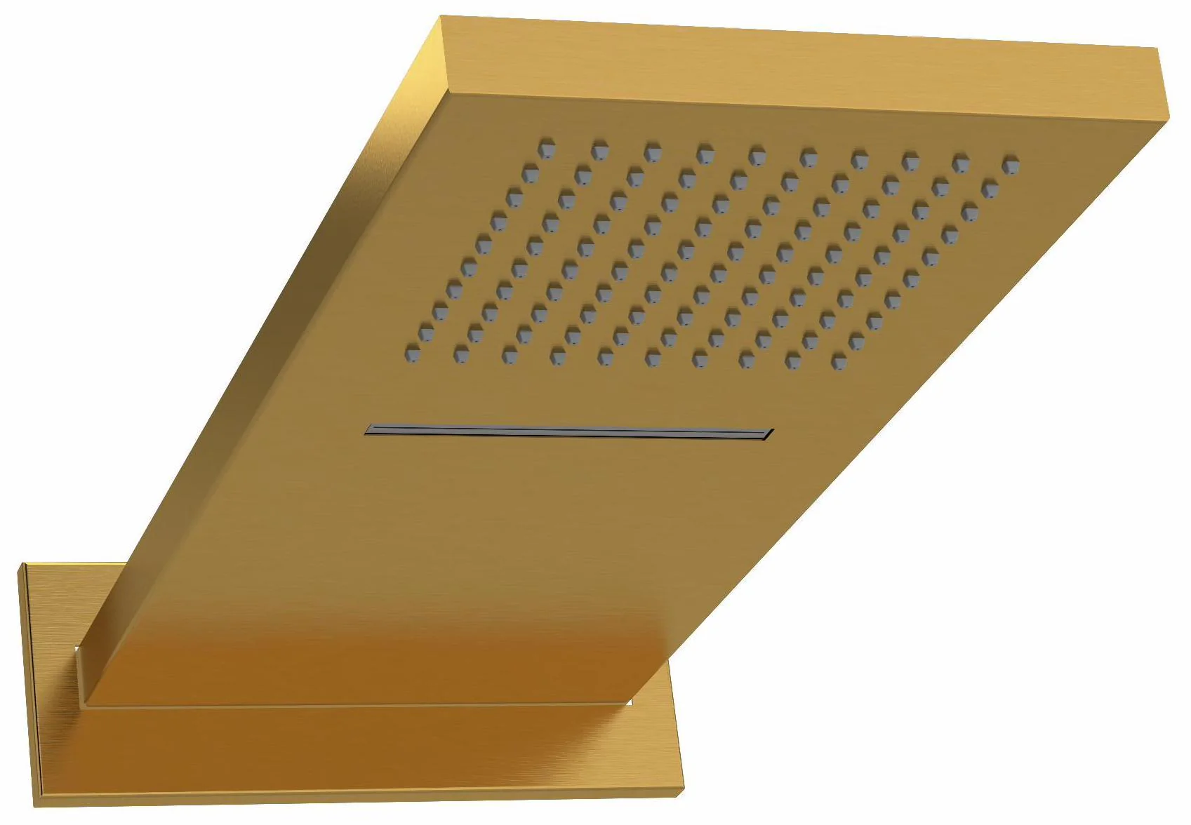 Rain & Cascade Rectangle Showerhead - Brushed Gold 404BG RIOBEL