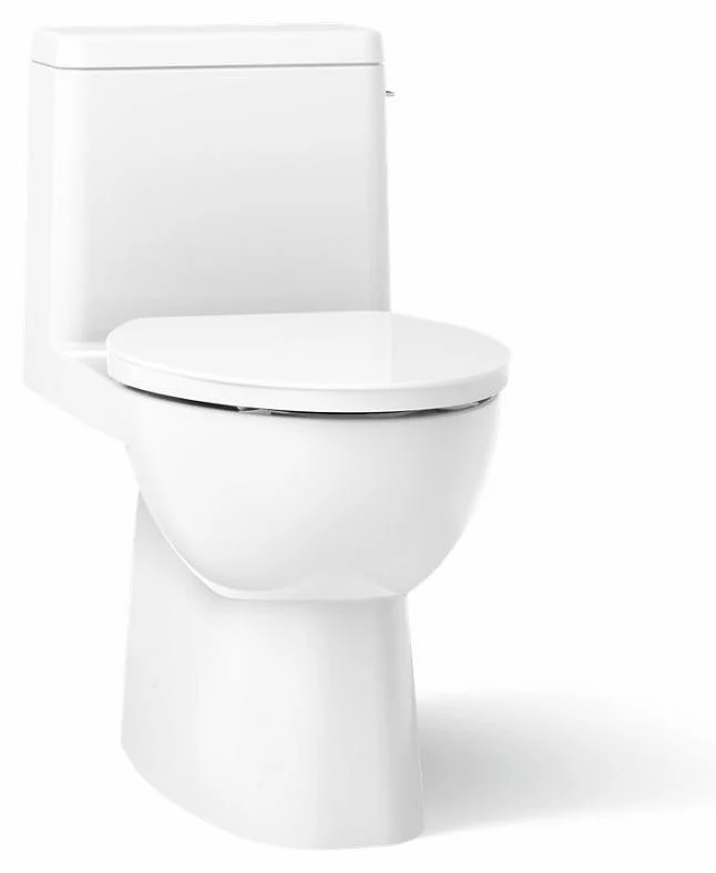 Reach Comfort Height 1-Piece 1.28 GPF Compact Elongated Toilet (Less Seat) - White 78080-RA-0 Kohler