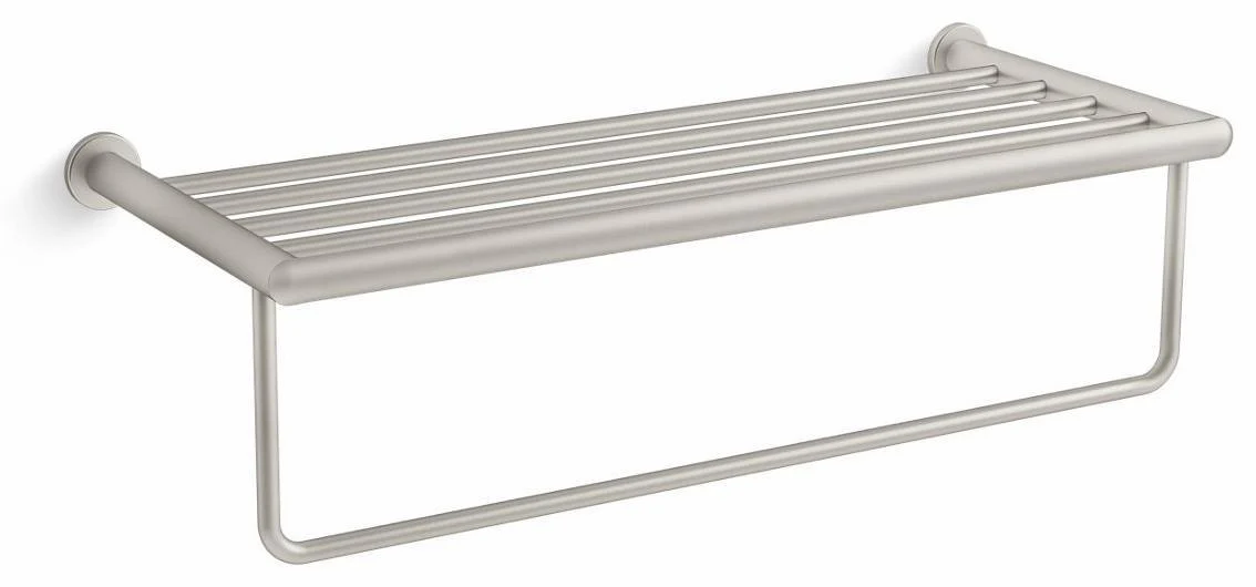 Kumin Hotelier Towel Bar Shelf - Vibrant Brushed Nickel 24552-BN Kohler