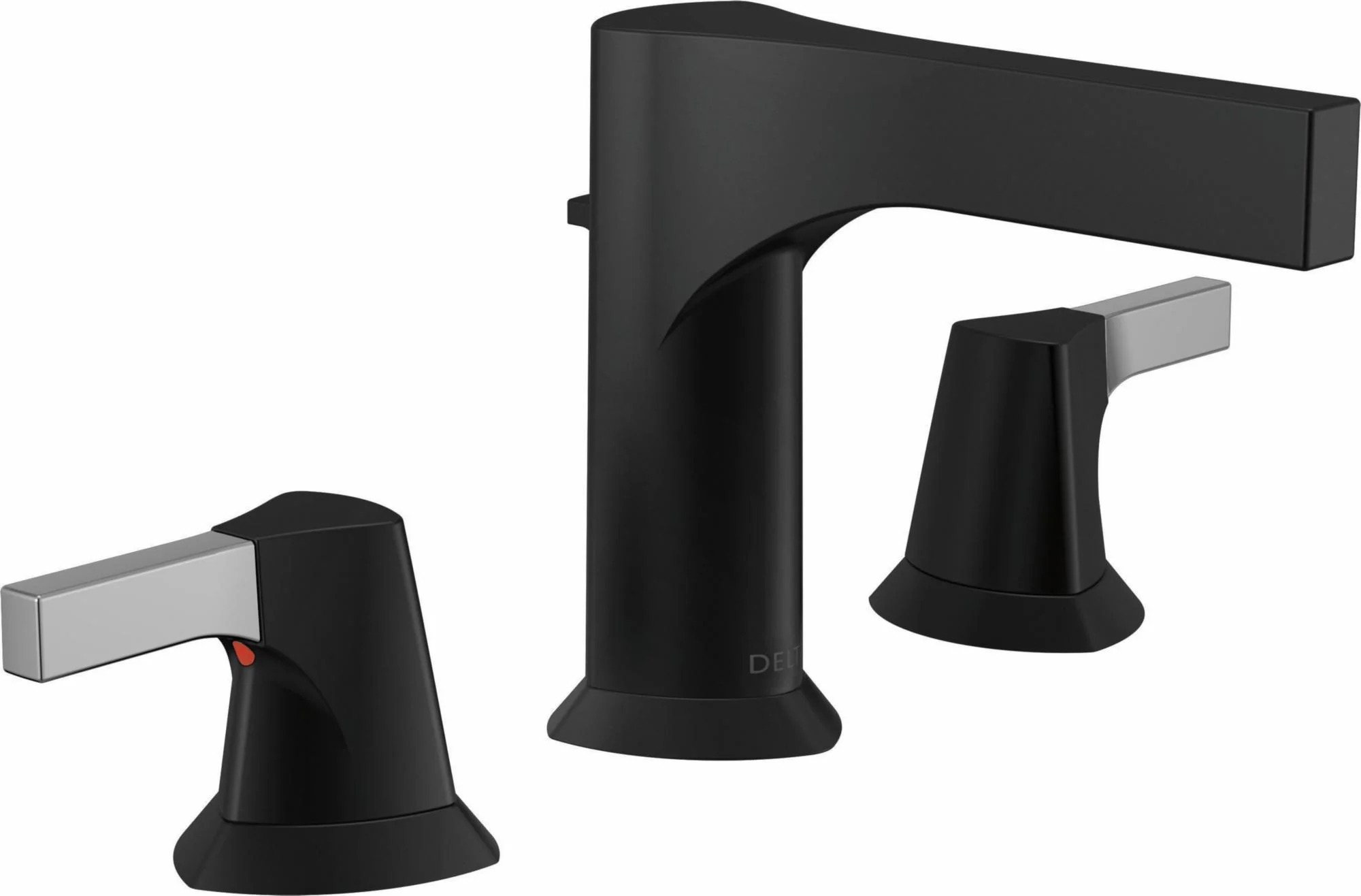 Zura Widespread Bathroom Faucet - Chrome/Black 3574-CSMPU-DST Delta