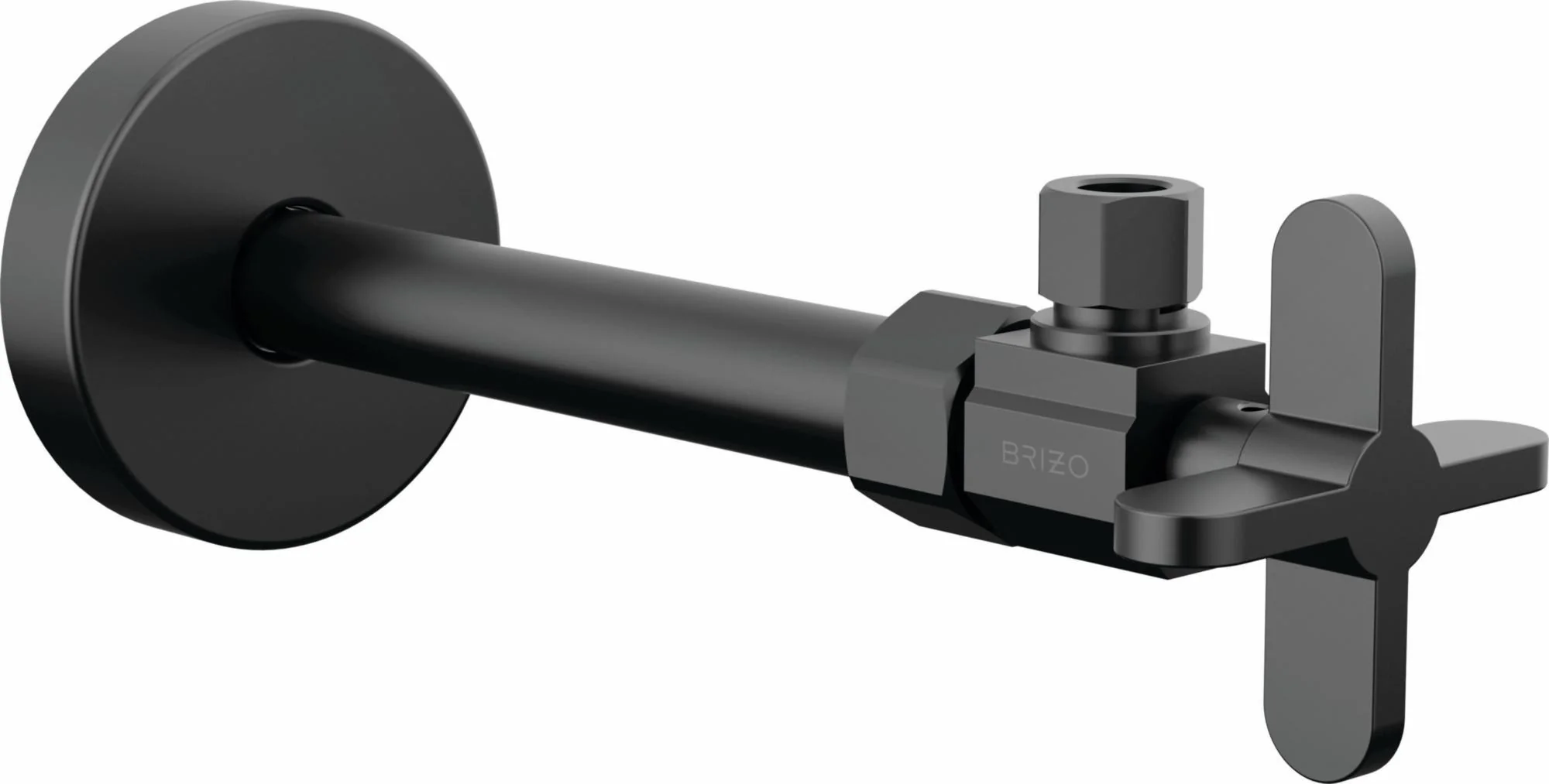 Angled Supply Stop Valve with Cross Handle - Matte Black BT022204-BL Brizo
