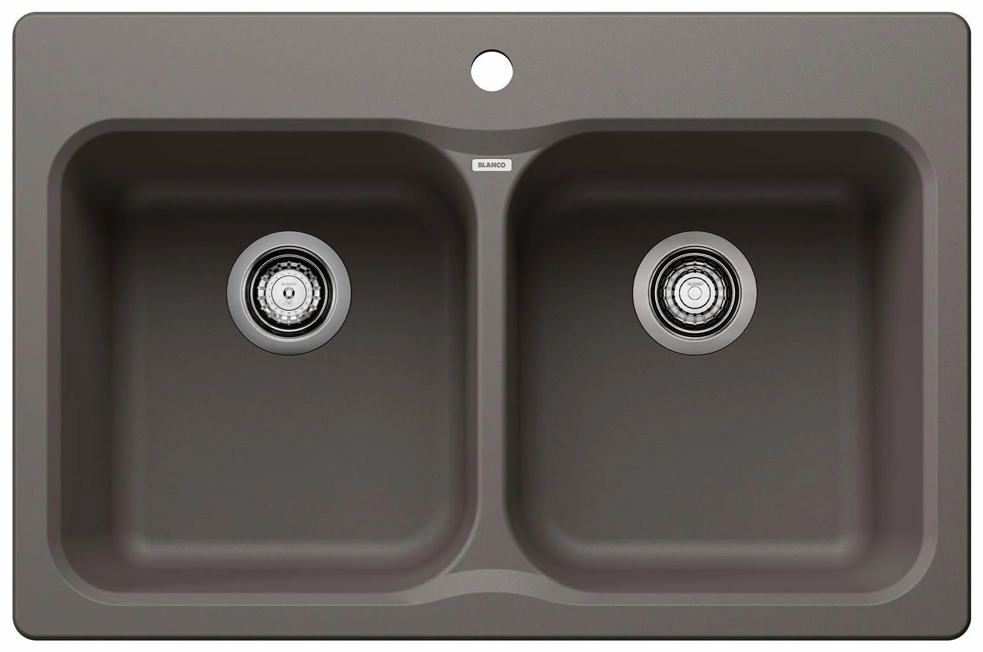 Vision 210 2 Bowl Drop-In Silgranit Sink - Volcano Gray 402942 Blanco