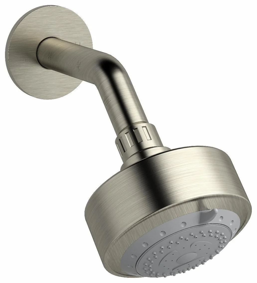 Eco 4" 3-Function Round Showerhead with Arm with 1.8 GPM - Brushed Nickel 358BN-WS RIOBEL