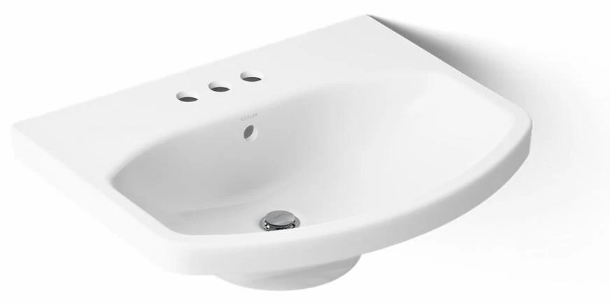Cimarron Centerset Pedestal Sink Top - White 2363-4-0 Kohler