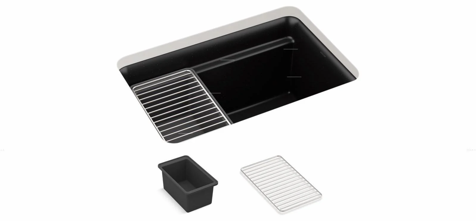 Cairn 27-1/2" 1 Bowl Undermount Neoroc Utility Sink - Matte Black 27787-CM1 Kohler