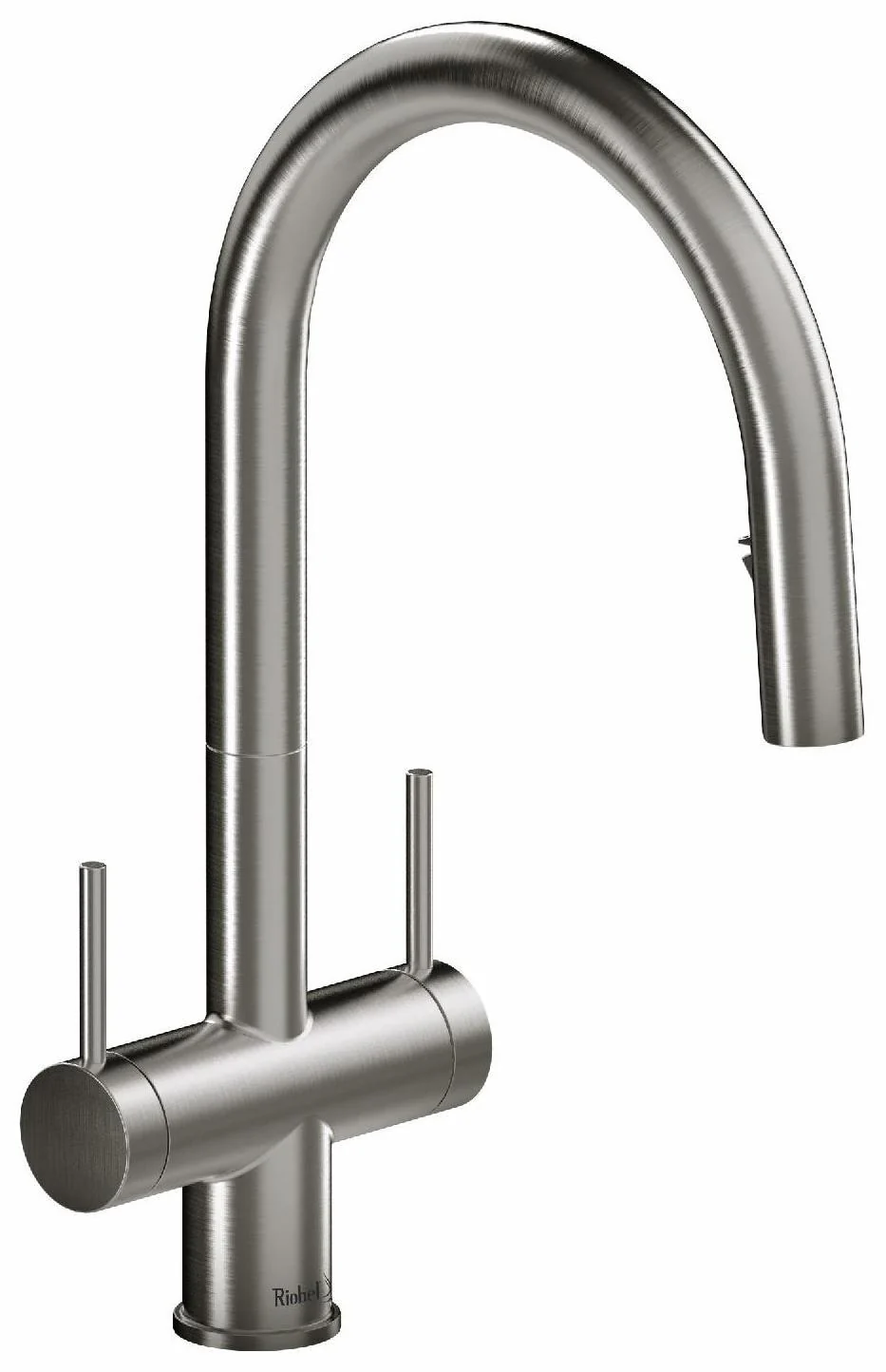 Azure 2-Handle Kitchen Faucet with Pulldown Spray - Stainless Steel AZ801SS RIOBEL