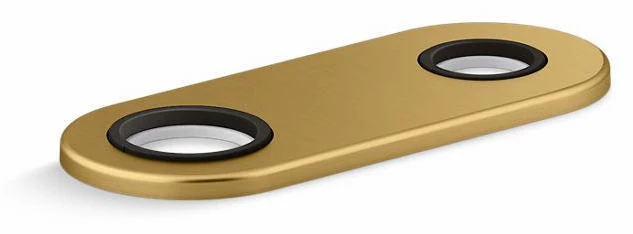 4" 2-Hole Plate for Insight and Kinesis Faucets and Soap Dispensers - Vibrant Brushed Moderne Brass 38169-2MB Kohler