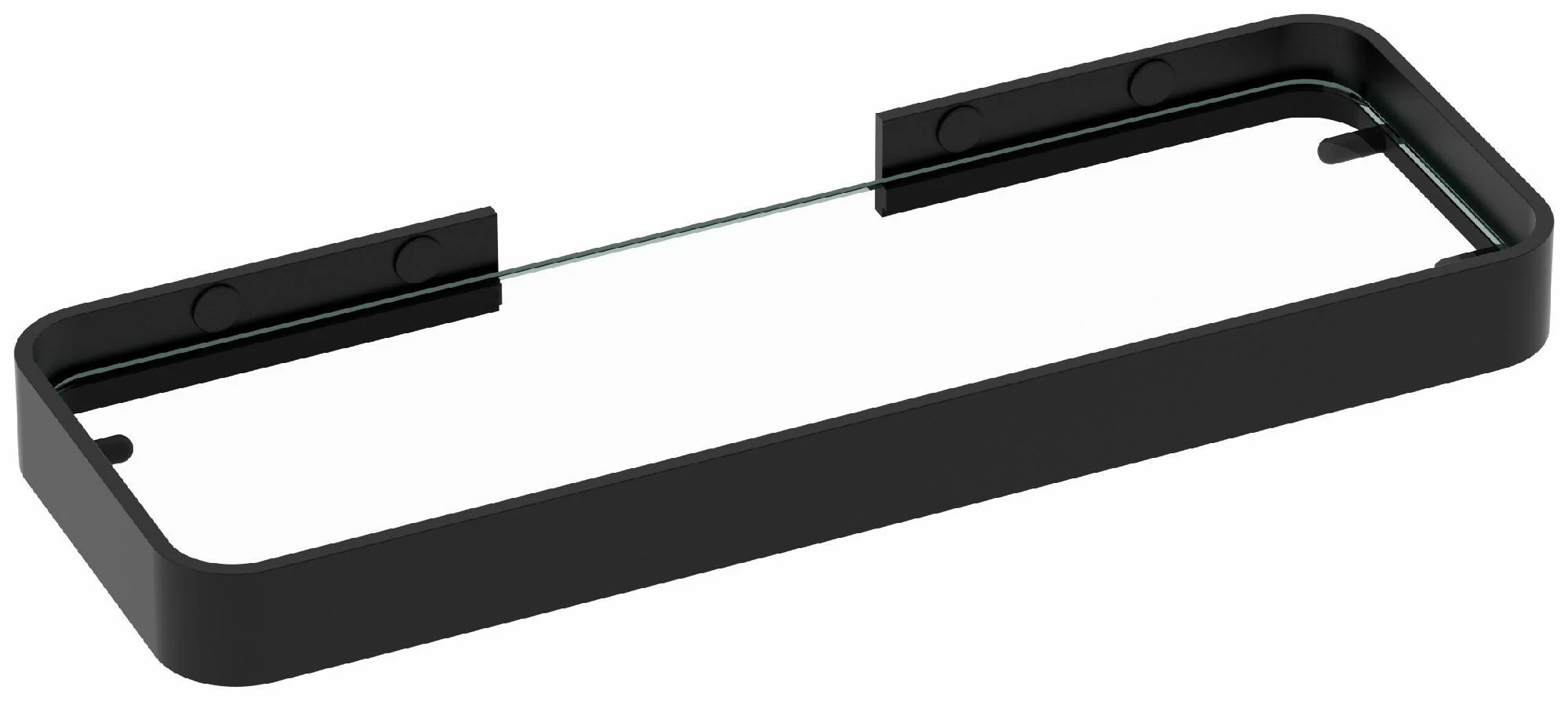 Manhattan 14" Glass Bathroom Shelf - Matte Black 10042819-340 Maax