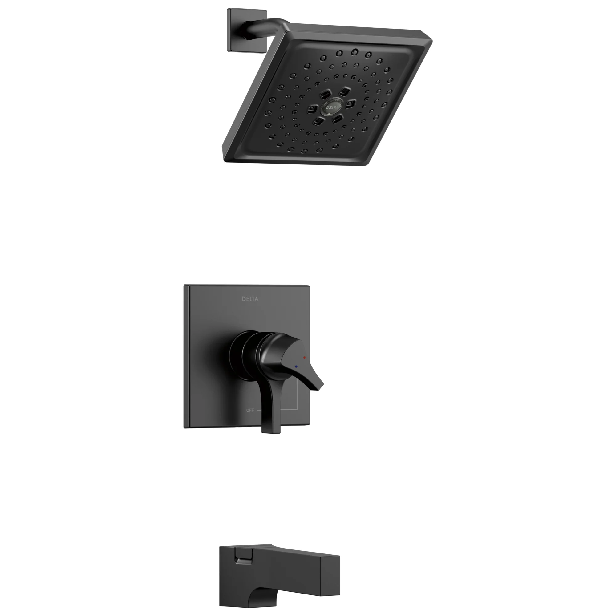 Zura Monitor 17 Series H2Okinetic Tub and Shower Trim - Matte Black T17474-BL Delta