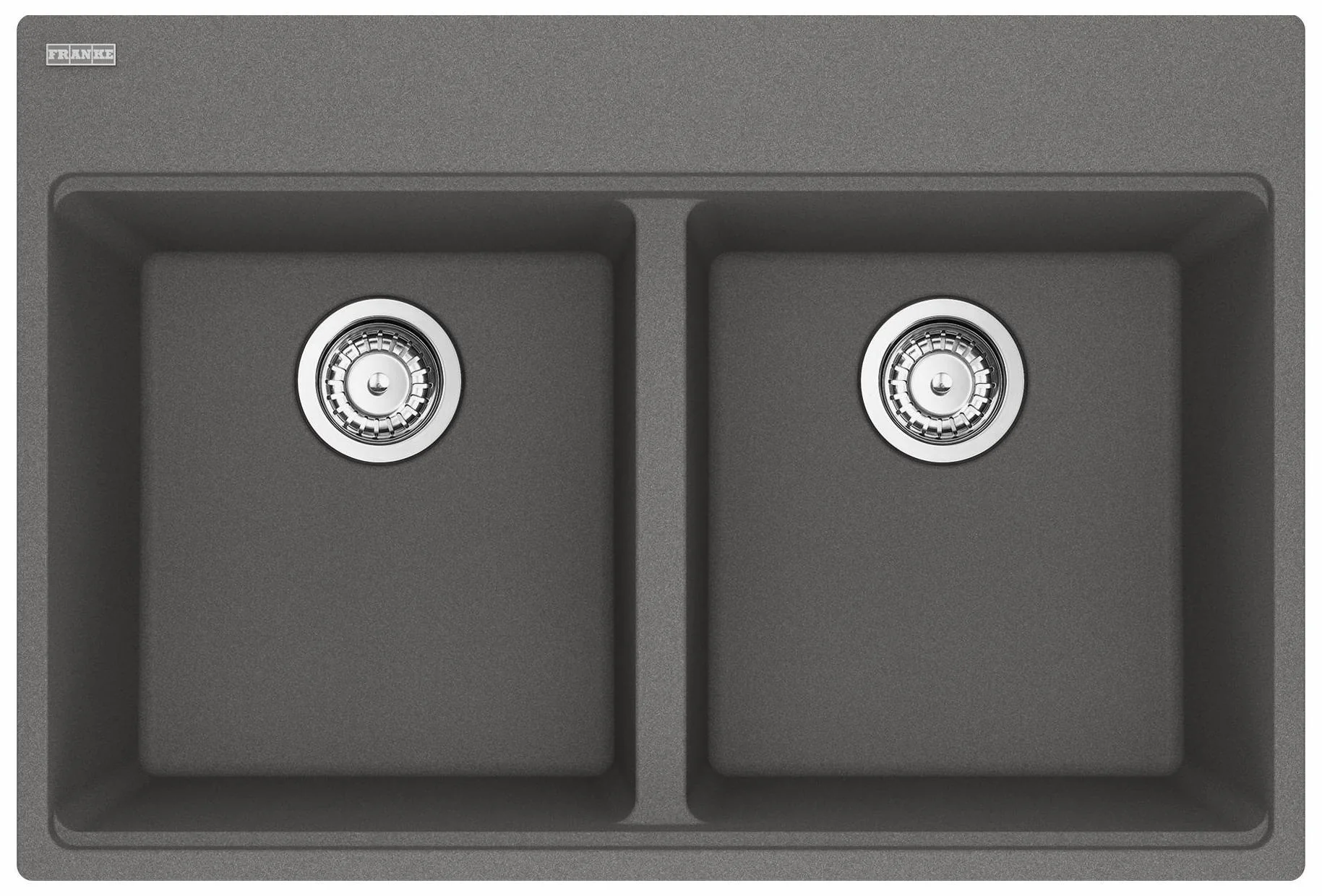 Maris 33-1/16" Fragranite 2 Bowl Drop-In Kitchen Sink - Stone Grey MAG6201515-SHG-S Franke