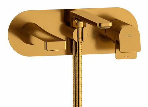 Ode Wall Mount Tub Filler Trim - Brushed Gold TOD21BG RIOBEL