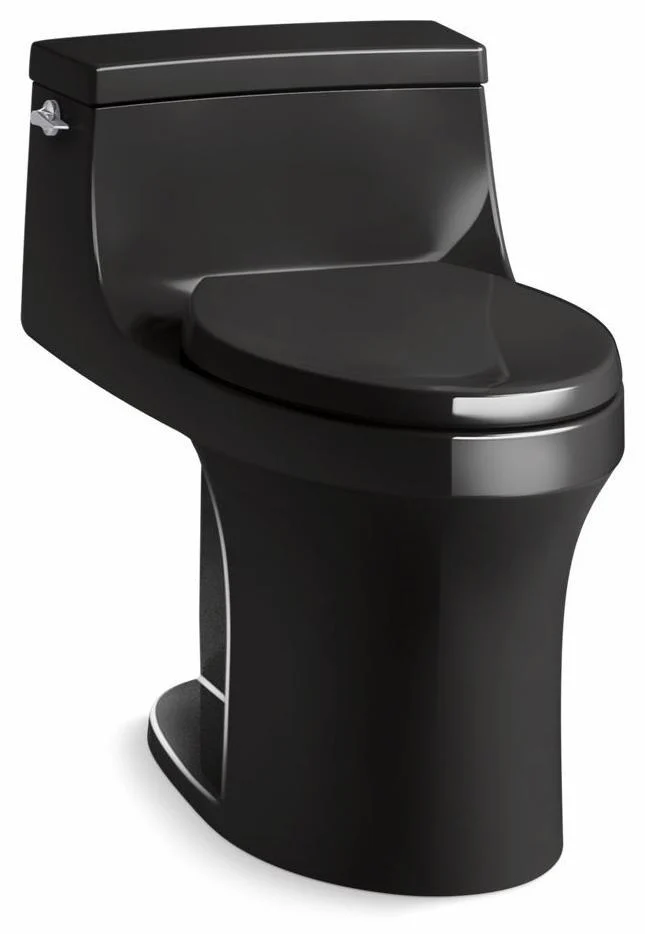 San Souci Comfort Height 1-Piece 1.28 GPF Compact Elongated Toilet - Black Black 5172-7 Kohler