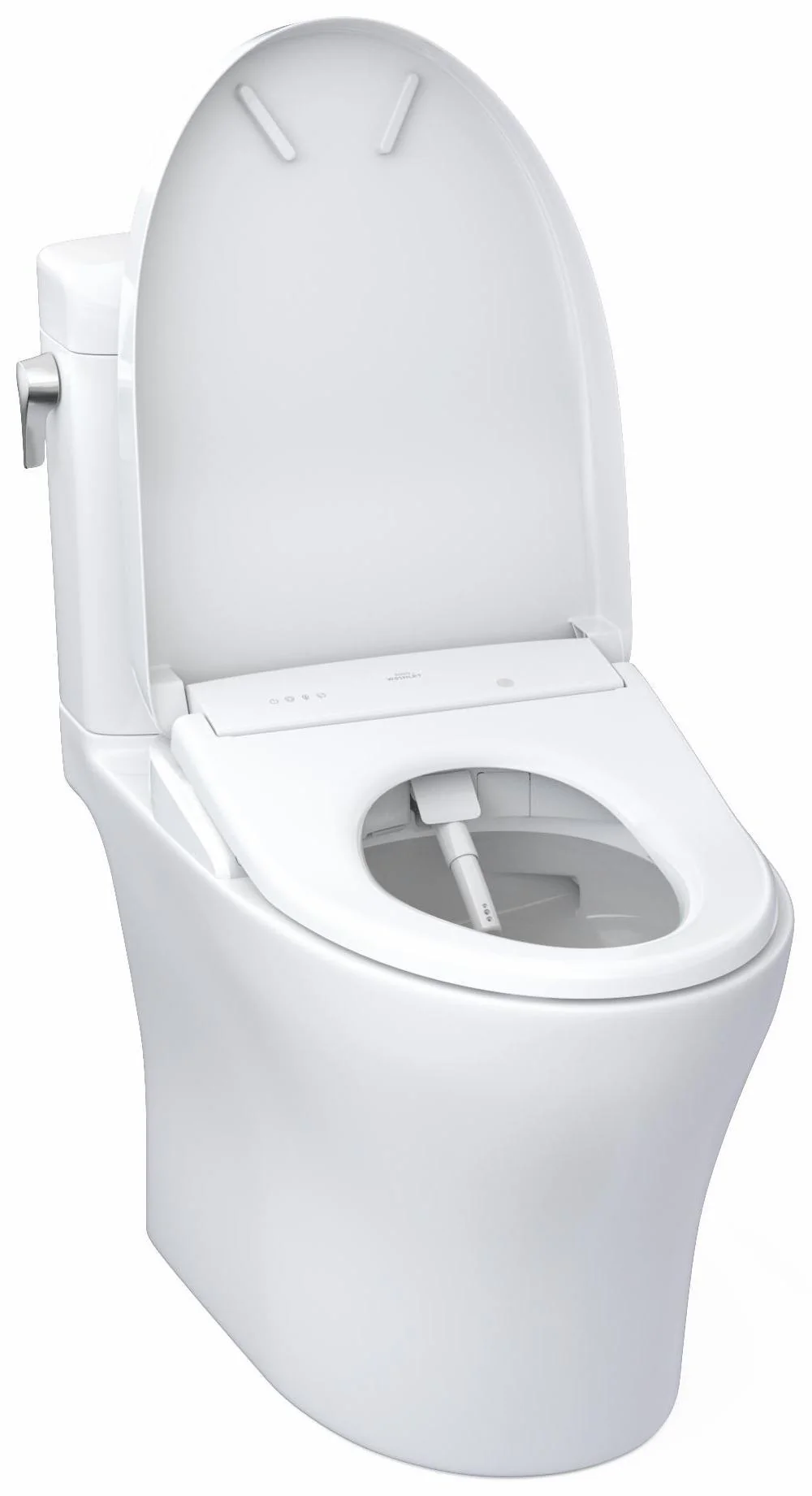 Aquia IV Comfort Height Elongated Dual Flush 1.28 and 0.9 GPF 2-Piece Toilet with WASHLET+ Bidet Seat - Cotton White MW4364736CEMFGN#01 Toto