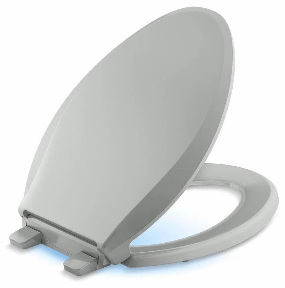 Cachet Nightlight ReadyLatch Quiet-Close Elongated Toilet Seat - Ice Grey 75796-RL-95 Kohler