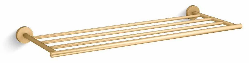 Elate Hotelier Towel Bar Shelf - Vibrant Brushed Moderne Brass 27294-2MB Kohler