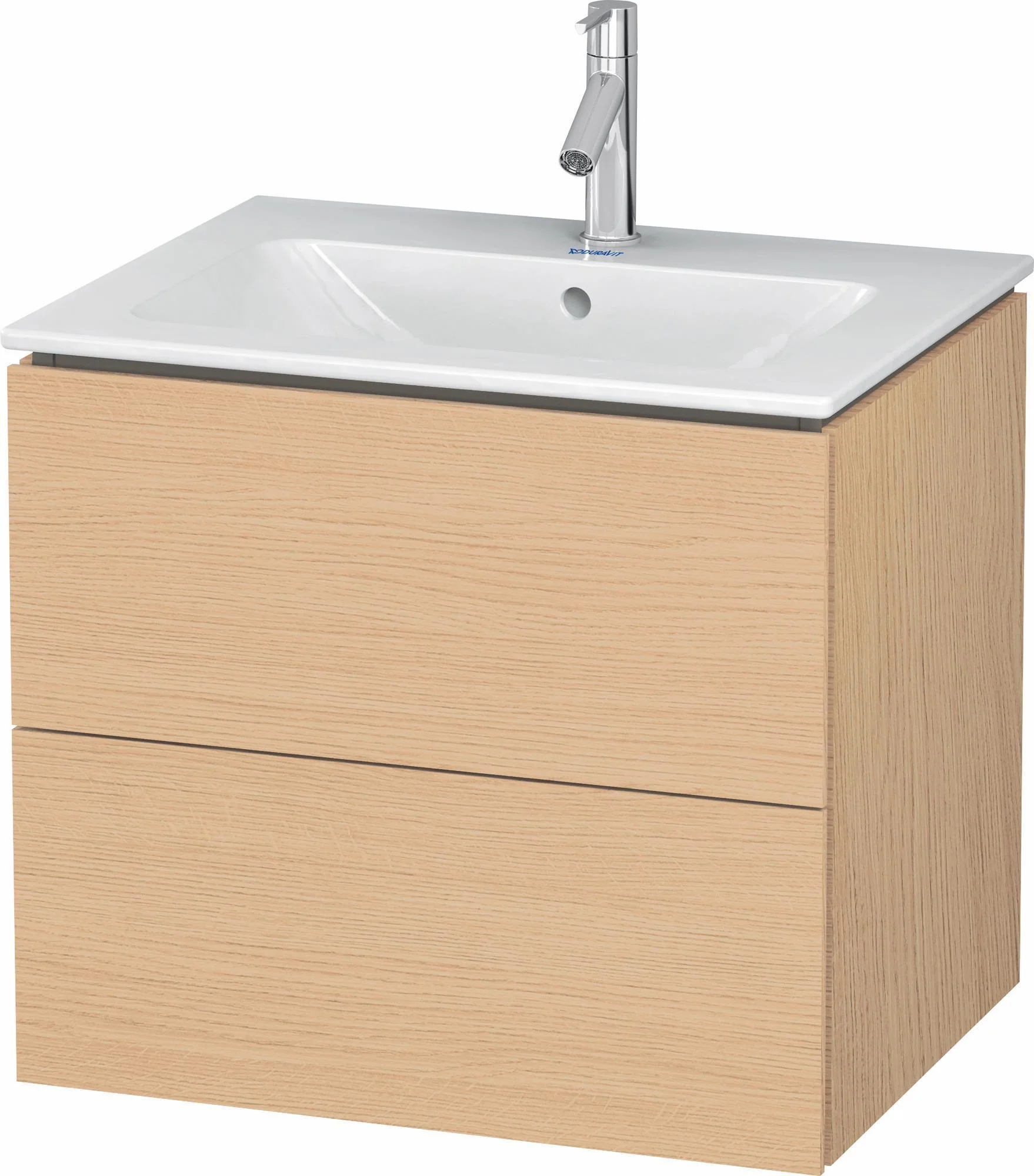 L-Cube Wall Mount Vanity with 2 Drawers (Cabinet Only) - Natural Oak LC624003030 Duravit