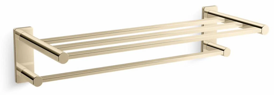 Parallel Hotelier Towel Bar Shelf - Vibrant French Gold 23530-AF Kohler