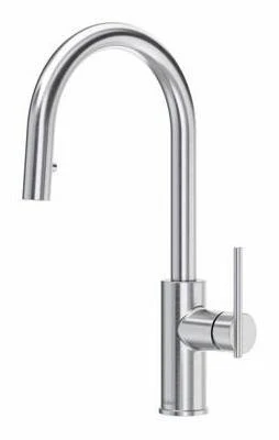 Lateral Kitchen Faucet with Single Pulldown Spray - Stainless Steel LT101SS RIOBEL