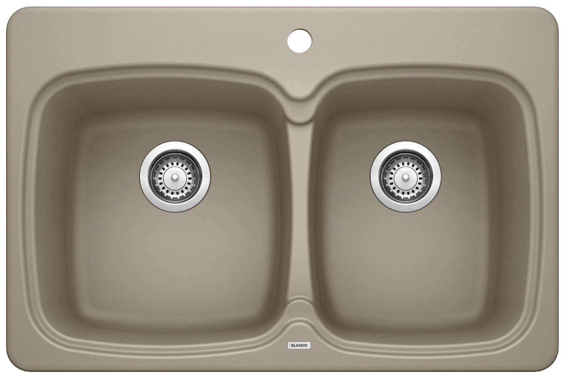 Vienna 210 1.75 Bowl Drop-In Silgranit Sink - Truffle 401822 Blanco