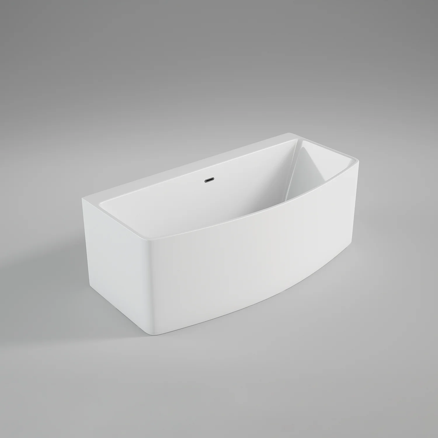 Fiona 66 x 31.5 x 23.2 Semi-Freestanding Tub - White 44282 Acritec