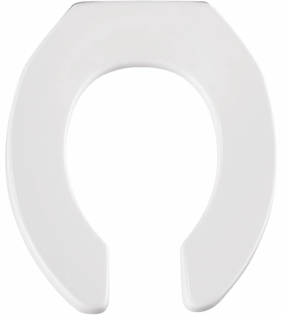 Round Open Front Commercial Plastic Toilet Seat with STA-TITE Hinges Less Cover - White 955CT 000 Bemis