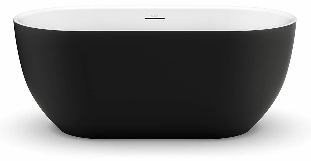 Tosca Matte 59" x 32" Center Drain Freestanding Tub - Matte Black 106877-000-240-100 Maax