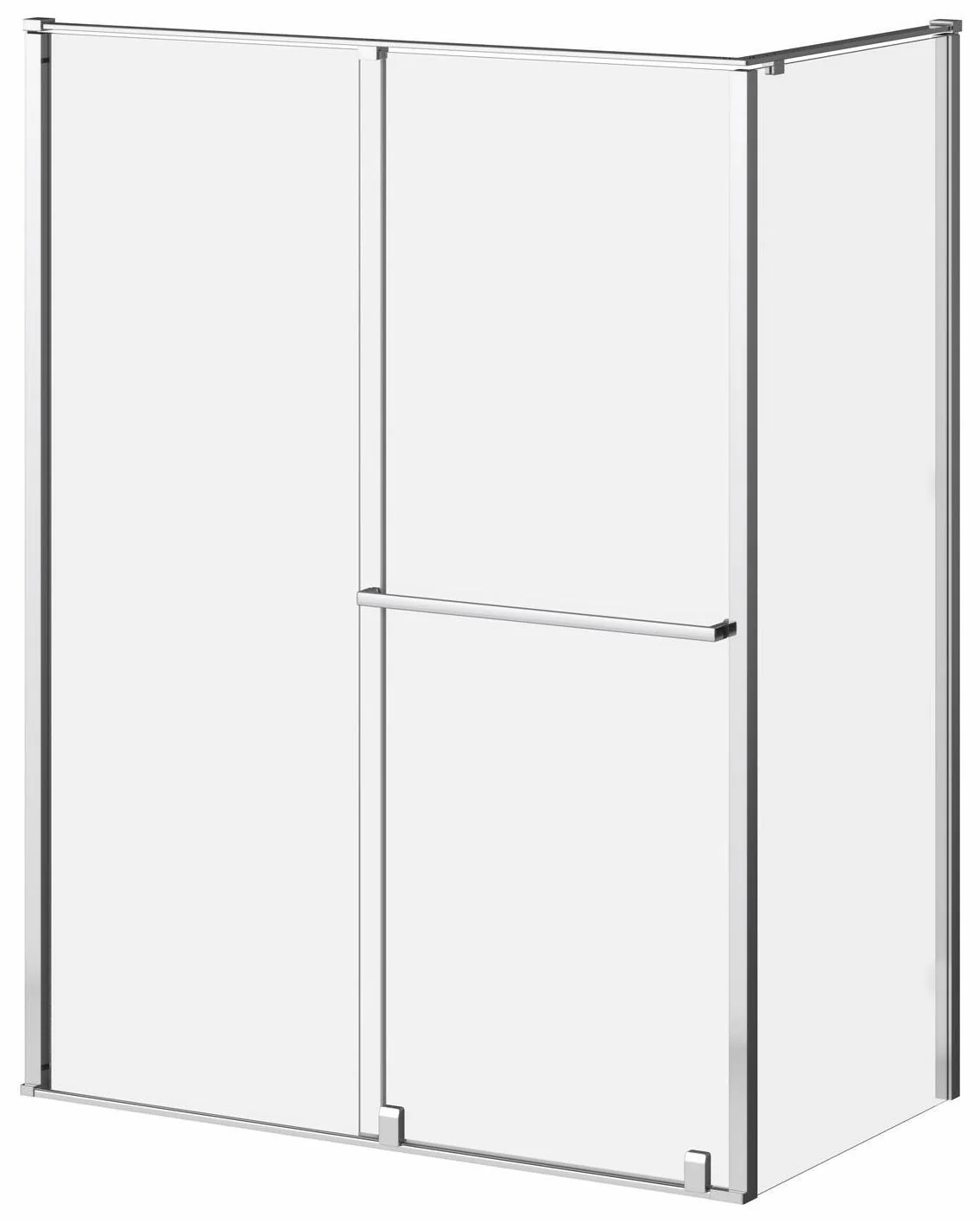 Balancia 36''x79'' Duraclean Glass Return Panel for Corner Installation (Reversible) - Bright Chrome DR1856-115-003 Kalia