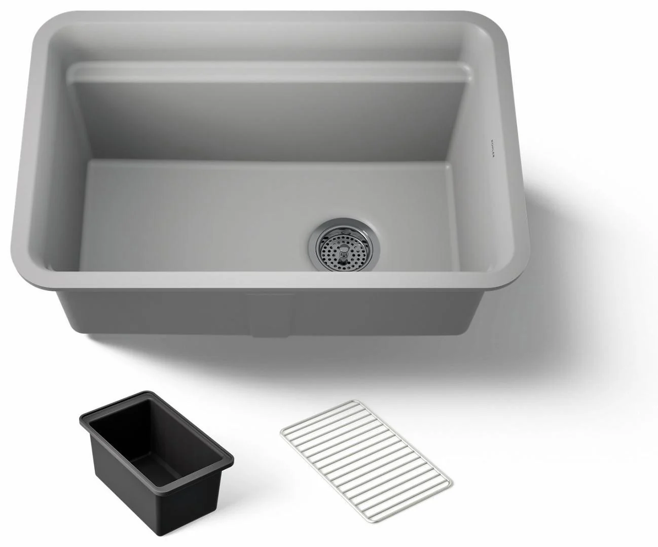 Cairn 27-1/2" 1 Bowl Undermount Neoroc Utility Sink - Matte Grey 27787-CM4 Kohler