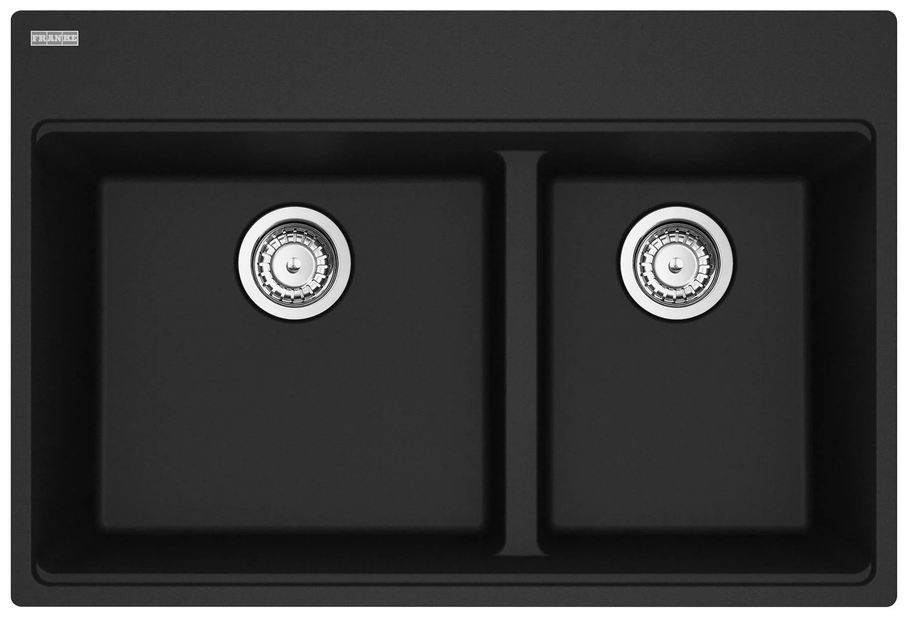 Maris 33-1/16" Fragranite 1.5 Bowl Drop-In Kitchen Sink - Matte Black MAG6601812LD-MBK-S Franke