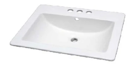Bennette Drop-In Centerset Bathroom Sink - White DR82118-3H Duval