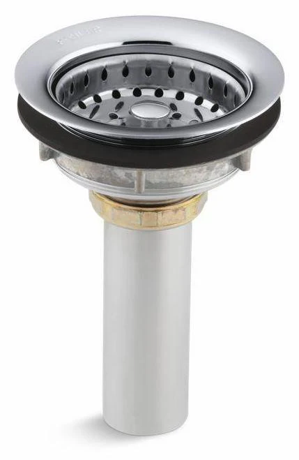 Stainless Steel Sink Drain and Strainer with Tailpiece for 3-1/2" to 4" Outlet - Polished Chrome 8813-CP Kohler