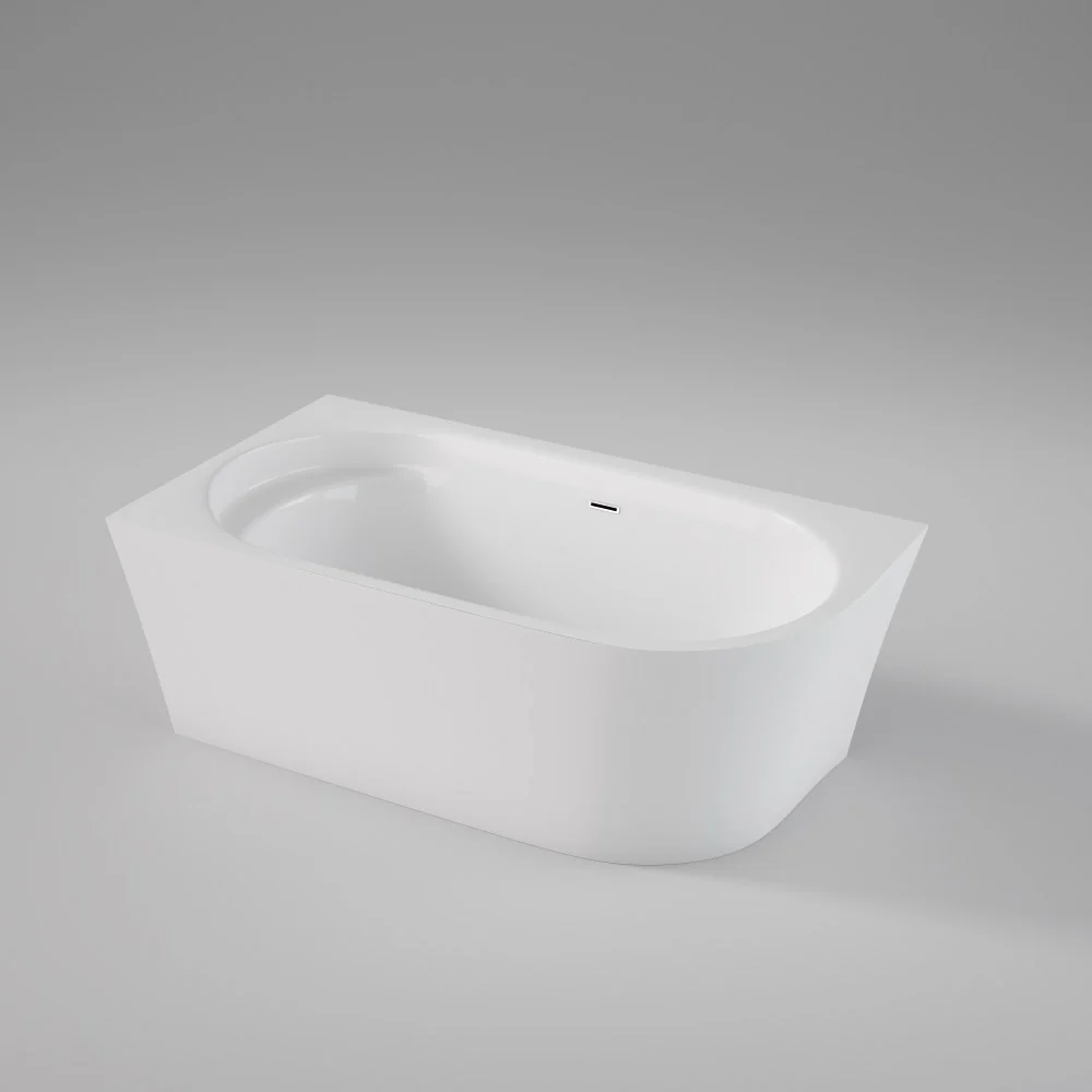 Milla Semi-Freestanding LH Corner Bathtub - White 44605 Acritec