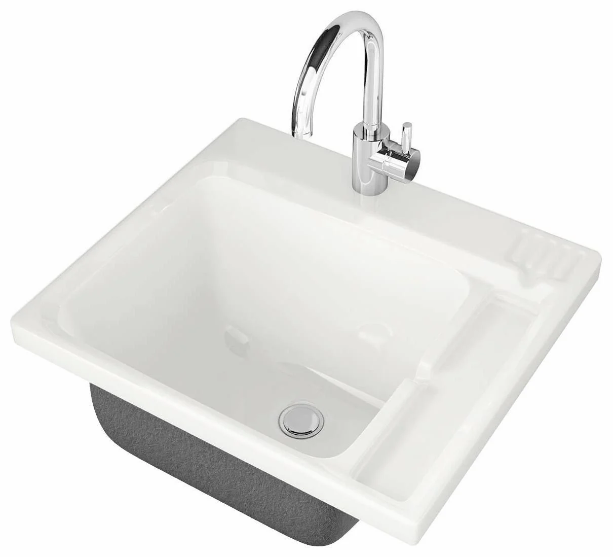 Evia Acrylic Drop-In Laundry Sink - White 100898-000-001-000 Maax
