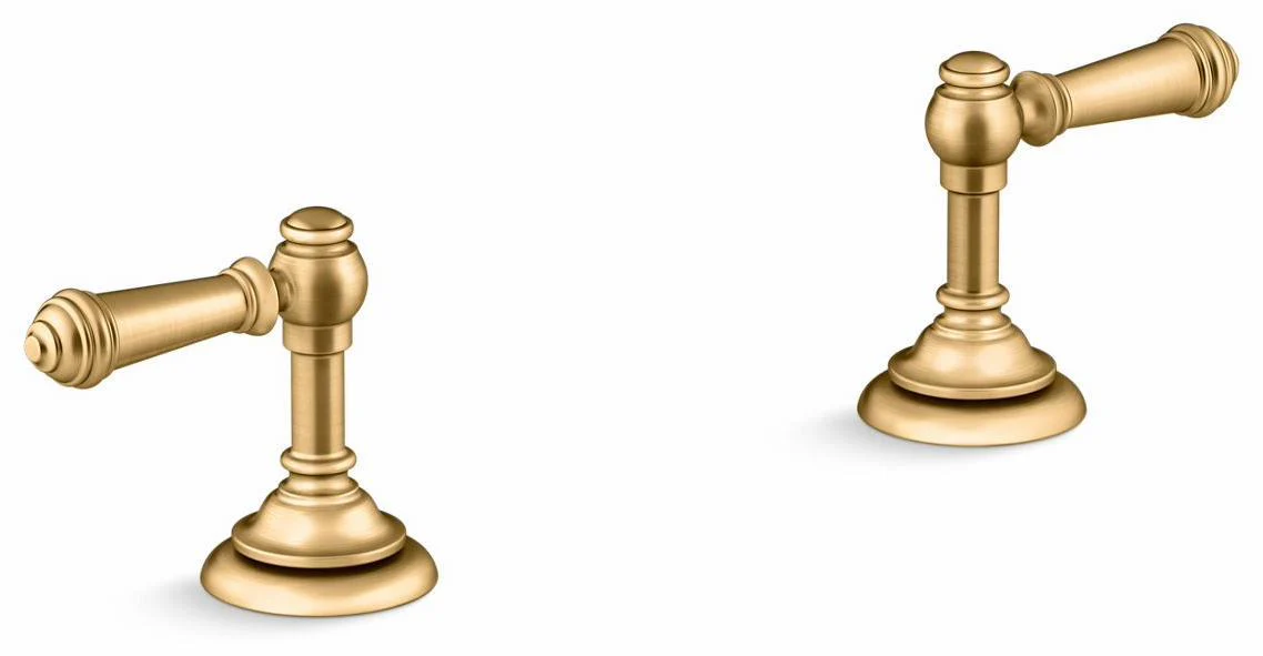 Artifacts Bathroom Faucet Lever Handles - Vibrant Brushed Moderne Brass 98068-4-2MB Kohler