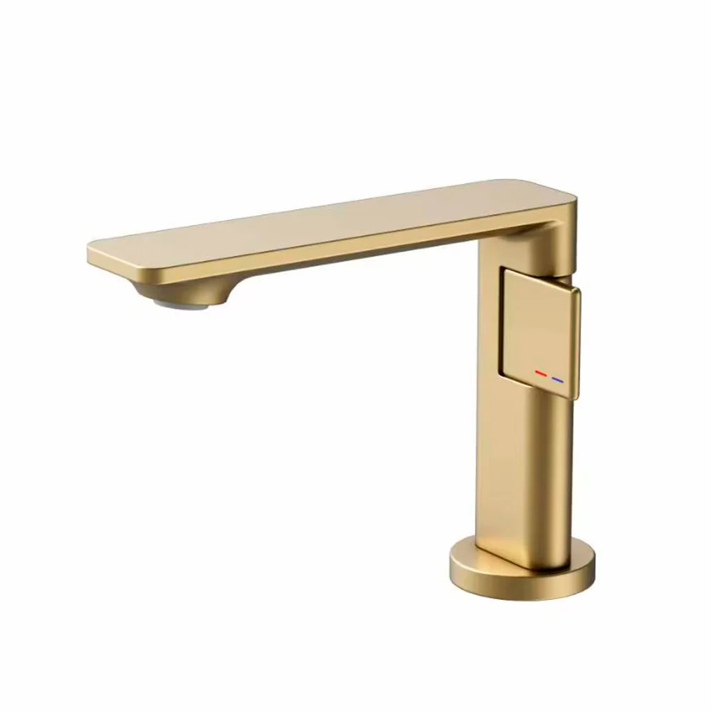 Metro Thin Bathroom Faucet - Single Hole - 5" Brass/Brushed Gold